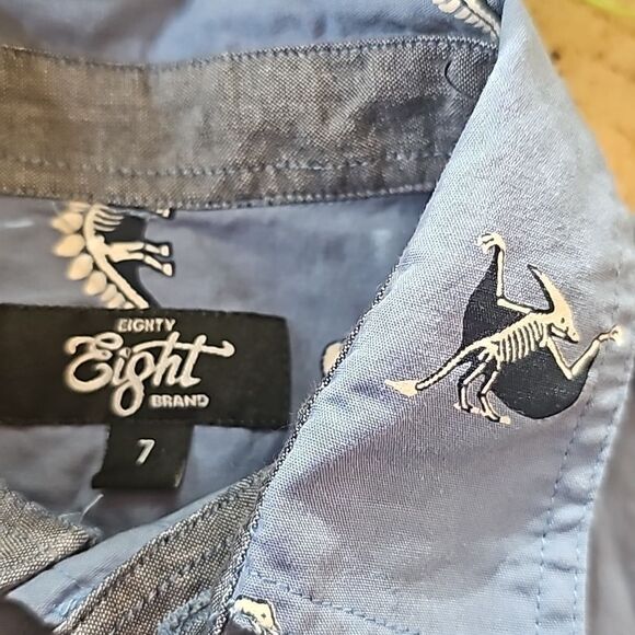 Dinosaur collared shirt size 7 100%cotton - Picture 4 of 10